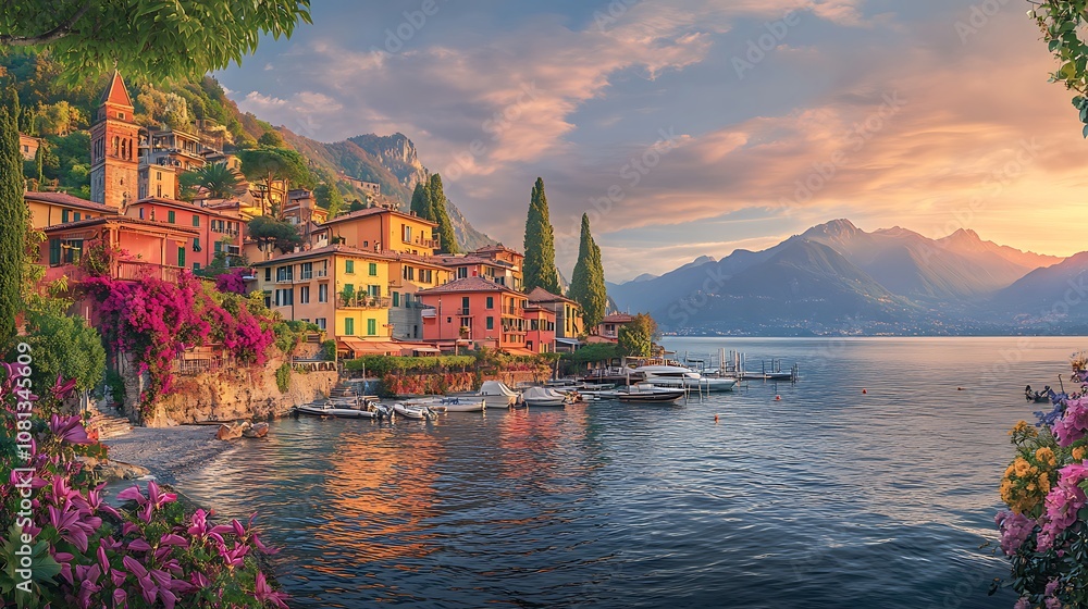 Obraz premium Varenna’s colorful charm by Lake Como