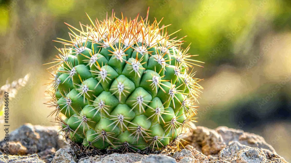 Cactus with spiky edges and vibrant green color Cactus with spiky edges and vibrant green color