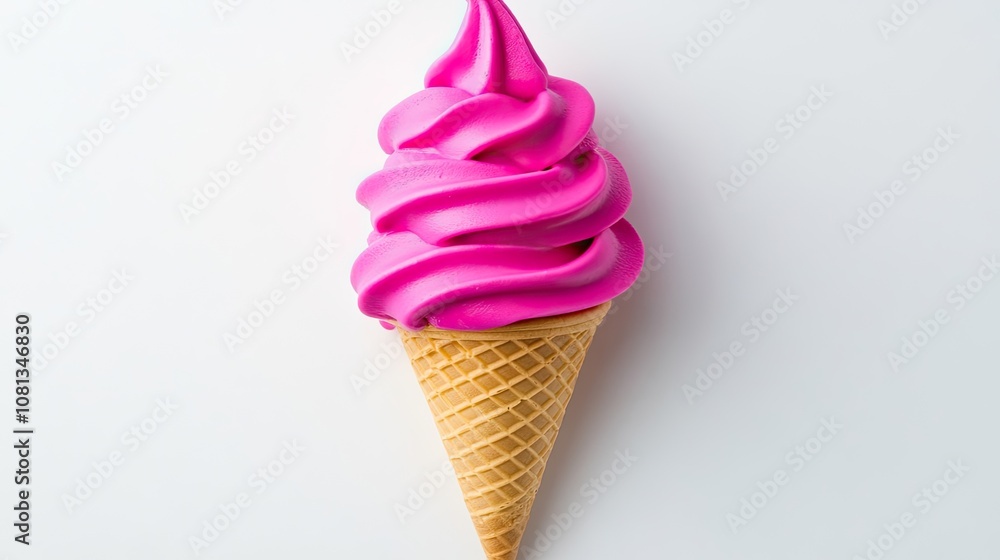 Deliciously Swirled Pink Soft Serve Ice Cream in a Classic Cone Perfect for Summer Treats and Dessert Photography Featuring Vibrant Colors and Smooth Texture Deliciously Swirled Pink Soft Serve Ice Cream in a Classic Cone Perfect for Summer Treats and Dessert Photography Featuring Vibrant Colors and Smooth Texture