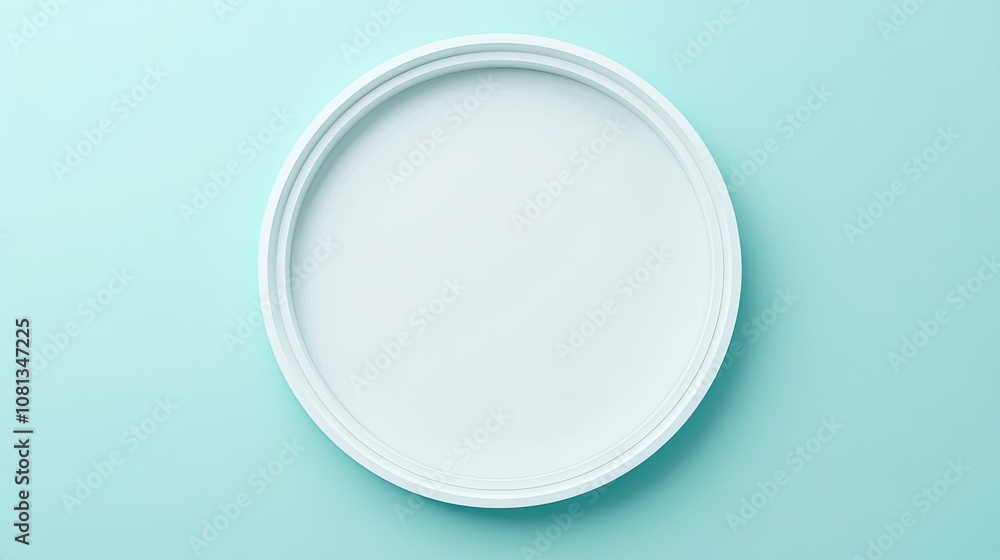 Minimalist Circular Plate on Soft Teal Background Perfect for Culinary Displays, Table Settings, Food Photography, and Elegant Dining Experiences Minimalist Circular Plate on Soft Teal Background Perfect for Culinary Displays, Table Settings, Food Photography, and Elegant Dining Experiences