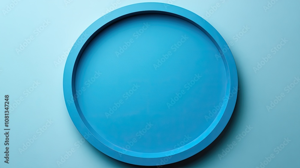 Round Blue Tray on a Solid Background Representing Minimalism and Modern Design Aesthetic for Various Creative Projects and Marketing Materials Round Blue Tray on a Solid Background Representing Minimalism and Modern Design Aesthetic for Various Creative Projects and Marketing Materials