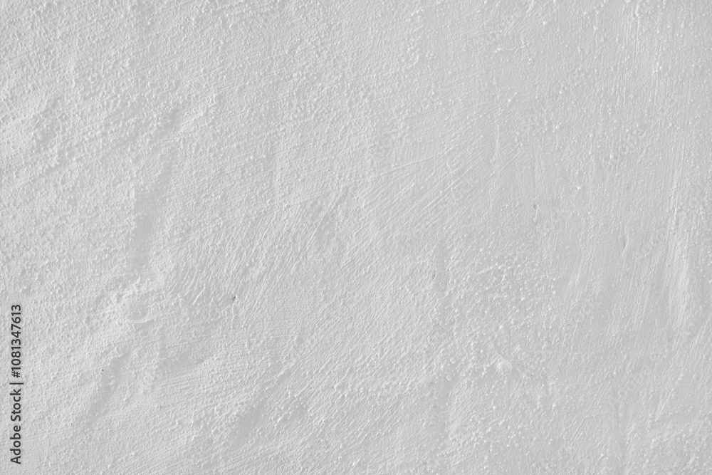 Obraz premium Stucco plaster surface, brushstroke background, close up, macro texture of white painted cement, concrete wall texture. Wallpaper, backdrop, architecture design element