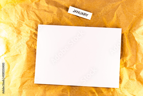 empty paper with blank page blank sheet of plans for meetings and events for the month january