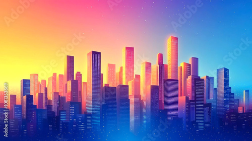 Cityscape at Sunset.