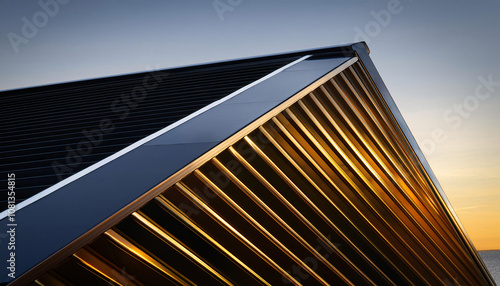 building in the sky, Background, metallic illustration, shiny reflection