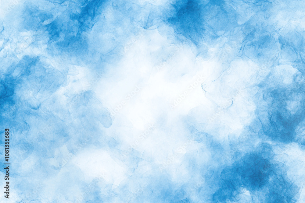 Soft blue clouds drifting in misty sky create serene atmosphere Soft blue clouds drifting in misty sky create serene atmosphere