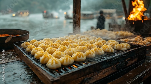 DÅngzhÃ¬ Festival family gathering, sharing tangyuan in warm, cozy home setting photo