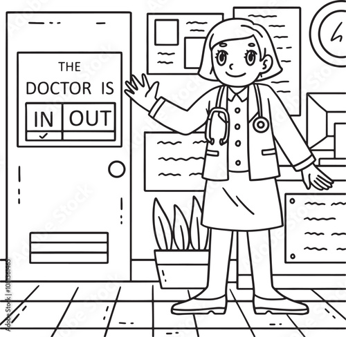 Doctor Is In Coloring Page for Kids