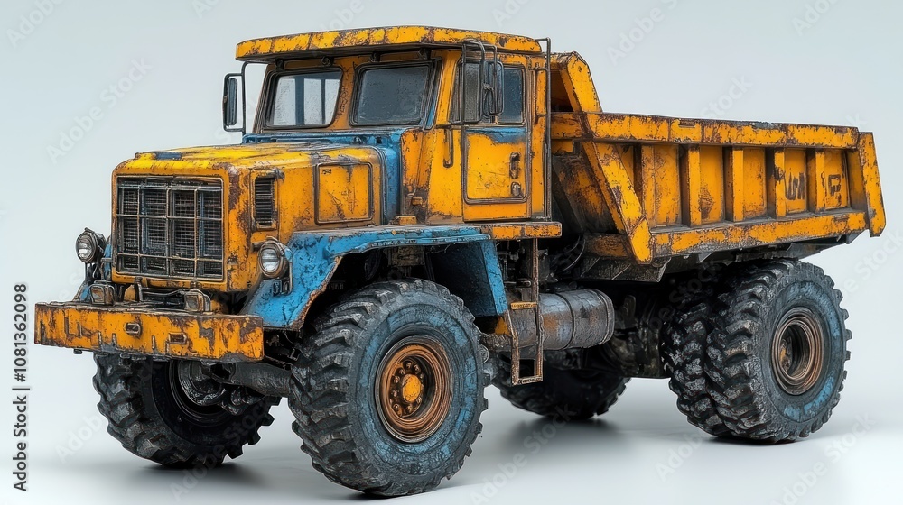 toy dump truck with movable parts and textured surfaces. toy dump truck with movable parts and textured surfaces.