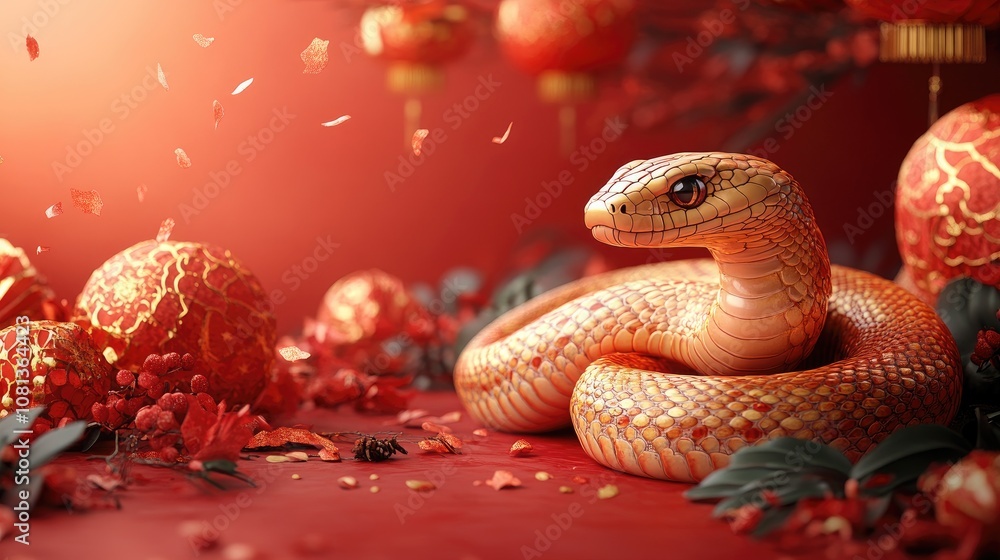 Lunar New Year 2025 – Year of the Snake with Space for Text Lunar New Year 2025 – Year of the Snake with Space for Text