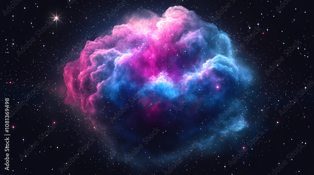 Amazing outer space. colorful nebula with stars in isolated on transparent background. Nebula. Illustration Amazing outer space. colorful nebula with stars in isolated on transparent background. Nebula. Illustration