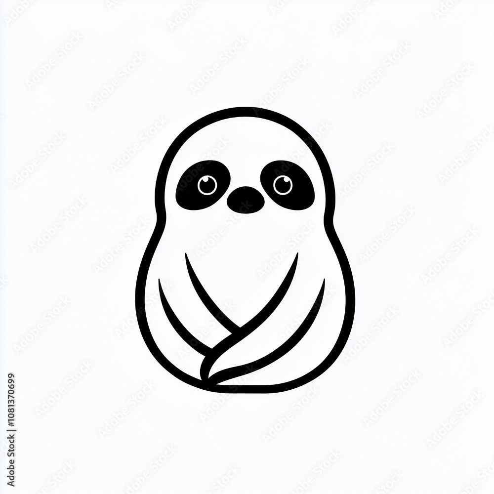 Fototapeta premium Simple minimalist sloth animal logo icon symbol vector illustration element