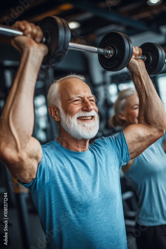 An Elderly Couple is Actively Engaging in Fitness Training Together at the Gym to Improve and Enhance Their Health and Overall Wellbeing While Promoting a Healthy Lifestyle with Each Other