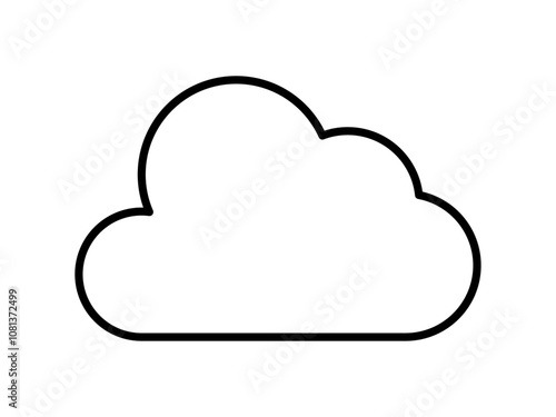 曇りのお天気線画アイコン_線幅修正可能