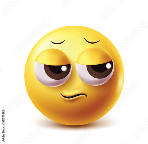 Worried face emoji vector character. Worry clipart 3d emoticon like bothered, anxiety, stress, upset and confused facial expression in white background. Vector illustration worried clip art emoji.
