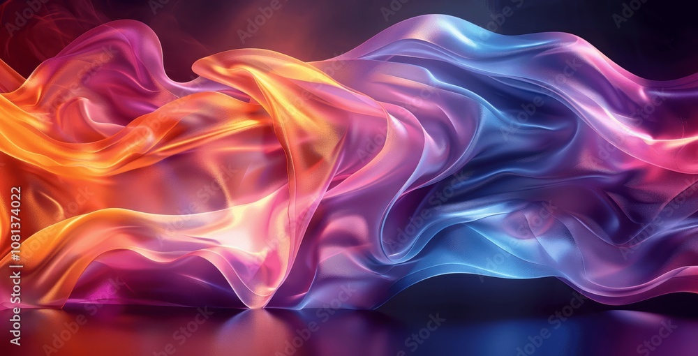 Obraz premium Abstract Colorful Fluid 3D Shapes on Black Background High-Tech Modern Art Design