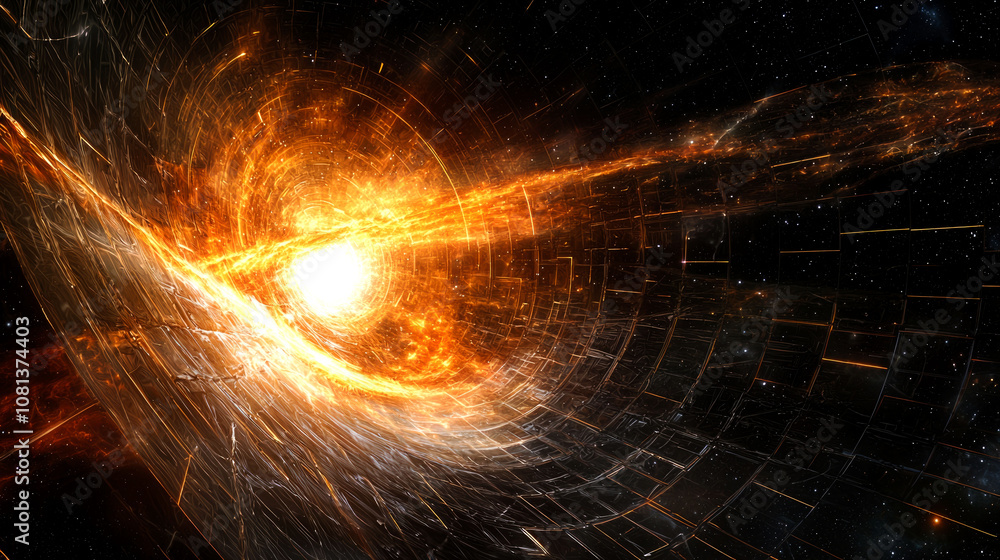 Fiery cosmic portal with swirling energy. Fiery cosmic portal with swirling energy.