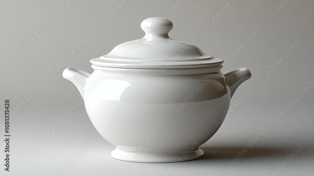 A 3D-rendered plain white ceramic sugar bowl on a clean white background. A 3D-rendered plain white ceramic sugar bowl on a clean white background.
