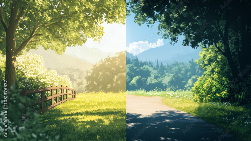 Fototapeta premium Creating Depth and Atmosphere with Transparency.