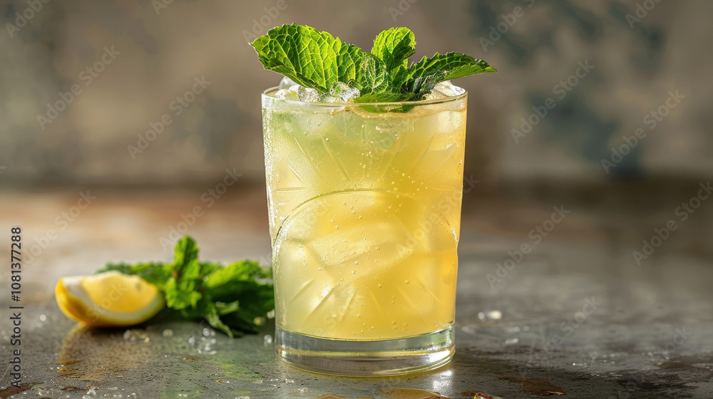 Fototapeta premium mojito cocktail with lime and mint