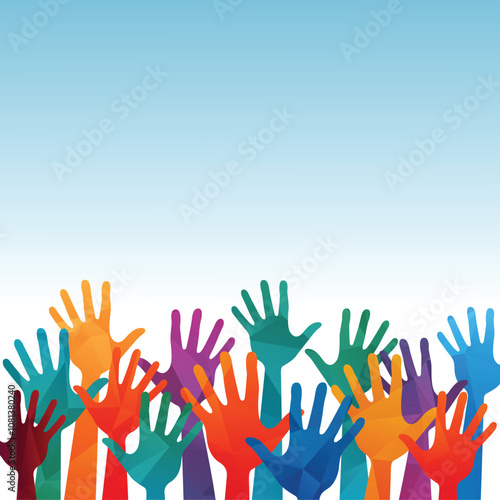Volunteering concept, helping hands and charity work. Eps 10 file