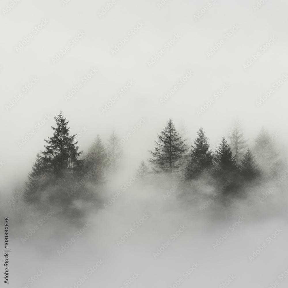 Thick fog with a gradient fade from white to gray, giving an ethereal and atmospheric feel Thick fog with a gradient fade from white to gray, giving an ethereal and atmospheric feel