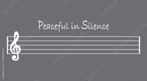 musical notes without pitch. peaceful in silence. simple illustration.