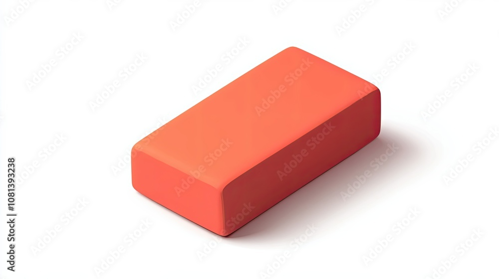 A Single Orange Brick Isolated on a White Background A Single Orange Brick Isolated on a White Background