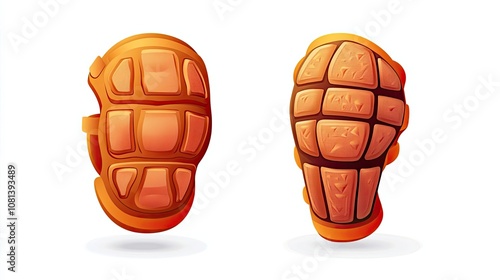 Pair of Orange and Brown Protective Elbow Pads for Sports and Activities photo