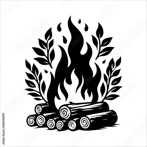 fire silhouette vector style