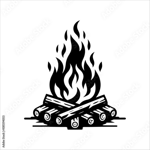 fire silhouette vector style