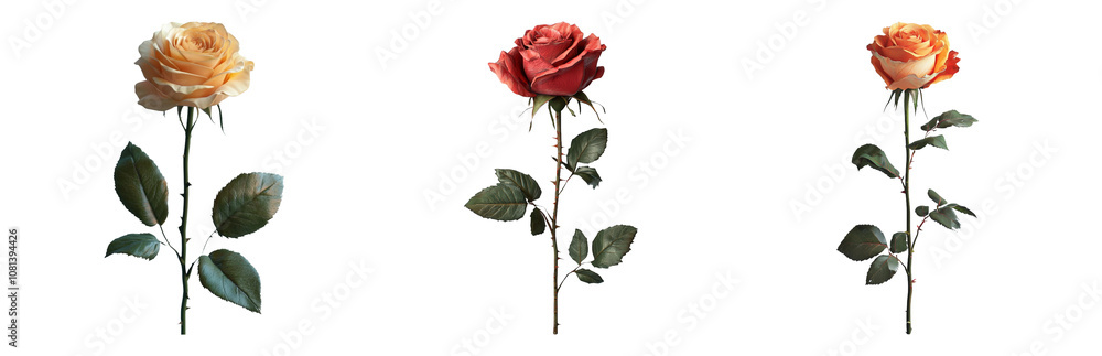 PNG Beautiful Roses in Vibrant Colors on Black Background. Isolated on transparent background PNG Beautiful Roses in Vibrant Colors on Black Background. Isolated on transparent background