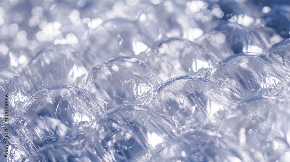 Detailed view of bubble wrap showcasing its unique texture and design, highlighting the bubbles\' clarity and arrangement Detailed view of bubble wrap showcasing its unique texture and design, highlighting the bubbles\' clarity and arrangement