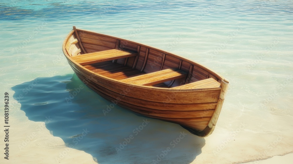 wooden boat on beautiful beach at ocean in summer wooden boat on beautiful beach at ocean in summer