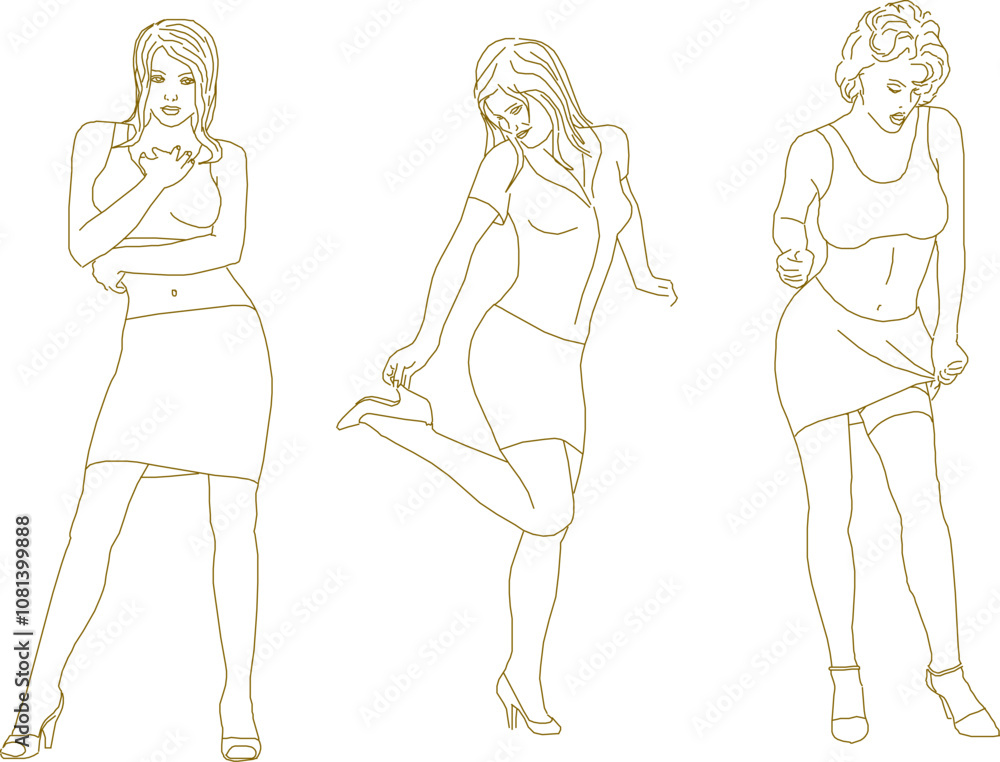 Vector sketch, silhouette illustration, design drawing of model person activity with shooting activities for design completeness Vector sketch, silhouette illustration, design drawing of model person activity with shooting activities for design completeness