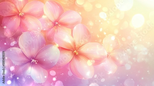 Soft pastel flowers with a dreamy bokeh background.