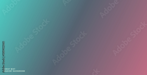 Forest Mist gradient background with a tranquil blend of aqua green, slate gray, and muted pink. This gradient evokes the peaceful essence of mist rising through a serene forest setting.