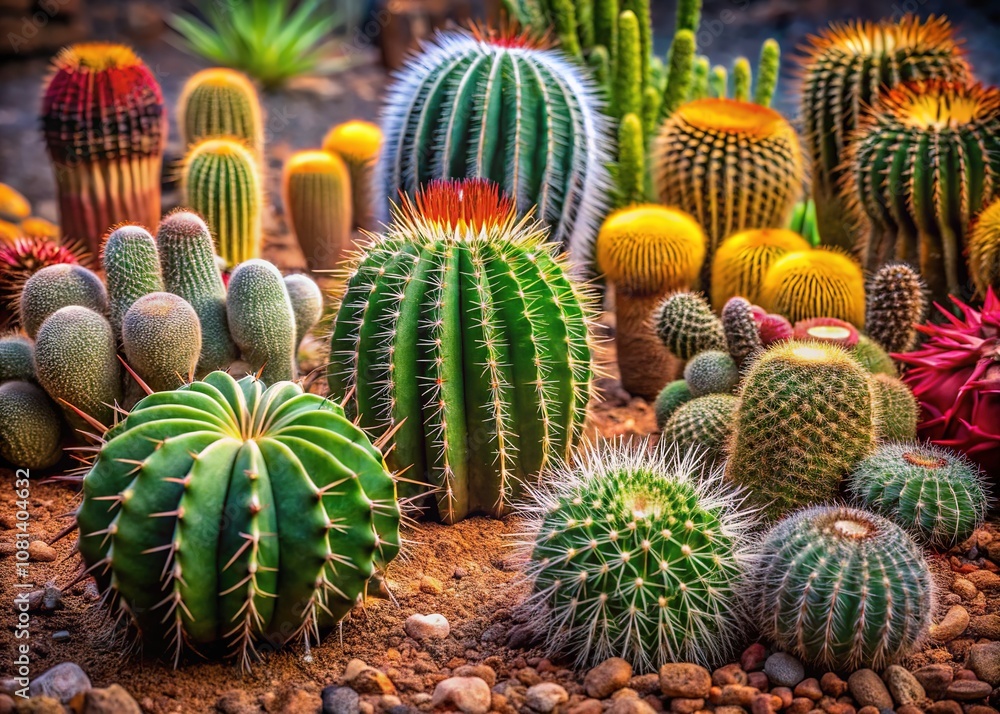 Cactus Group on Dirt Pile - High-Quality AI Photo with Copy Space Cactus Group on Dirt Pile - High-Quality AI Photo with Copy Space