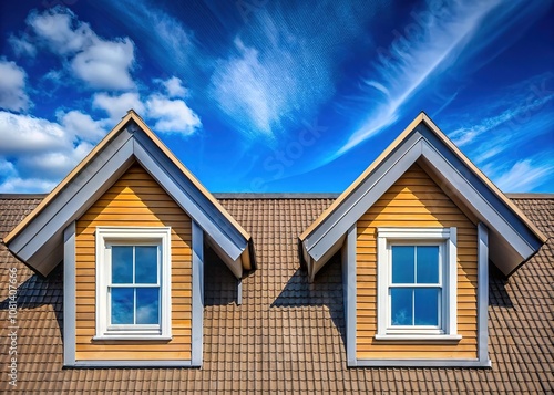 Garret House Roof Windows Blue Sky AI Photography