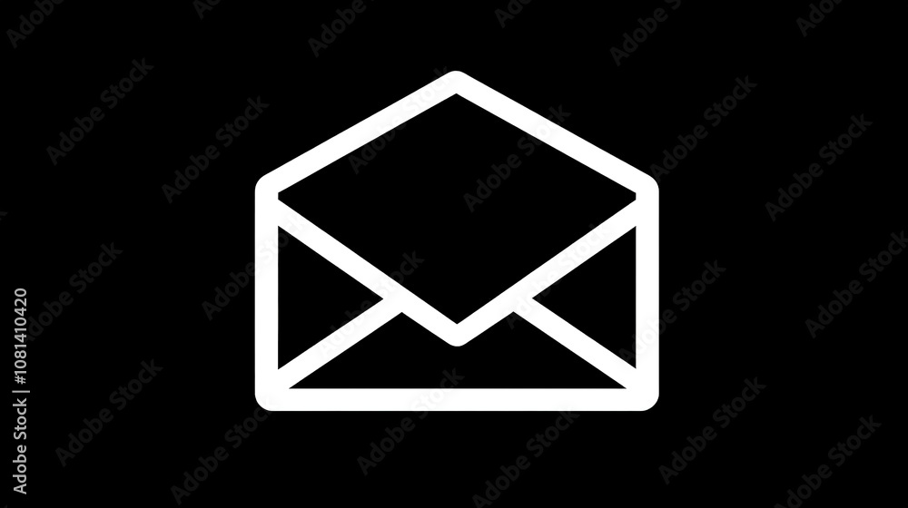 Email Message Icon Vector with Line Art Open Mail Symbol, Clean and Minimalist Web Icon Design Email Message Icon Vector with Line Art Open Mail Symbol, Clean and Minimalist Web Icon Design