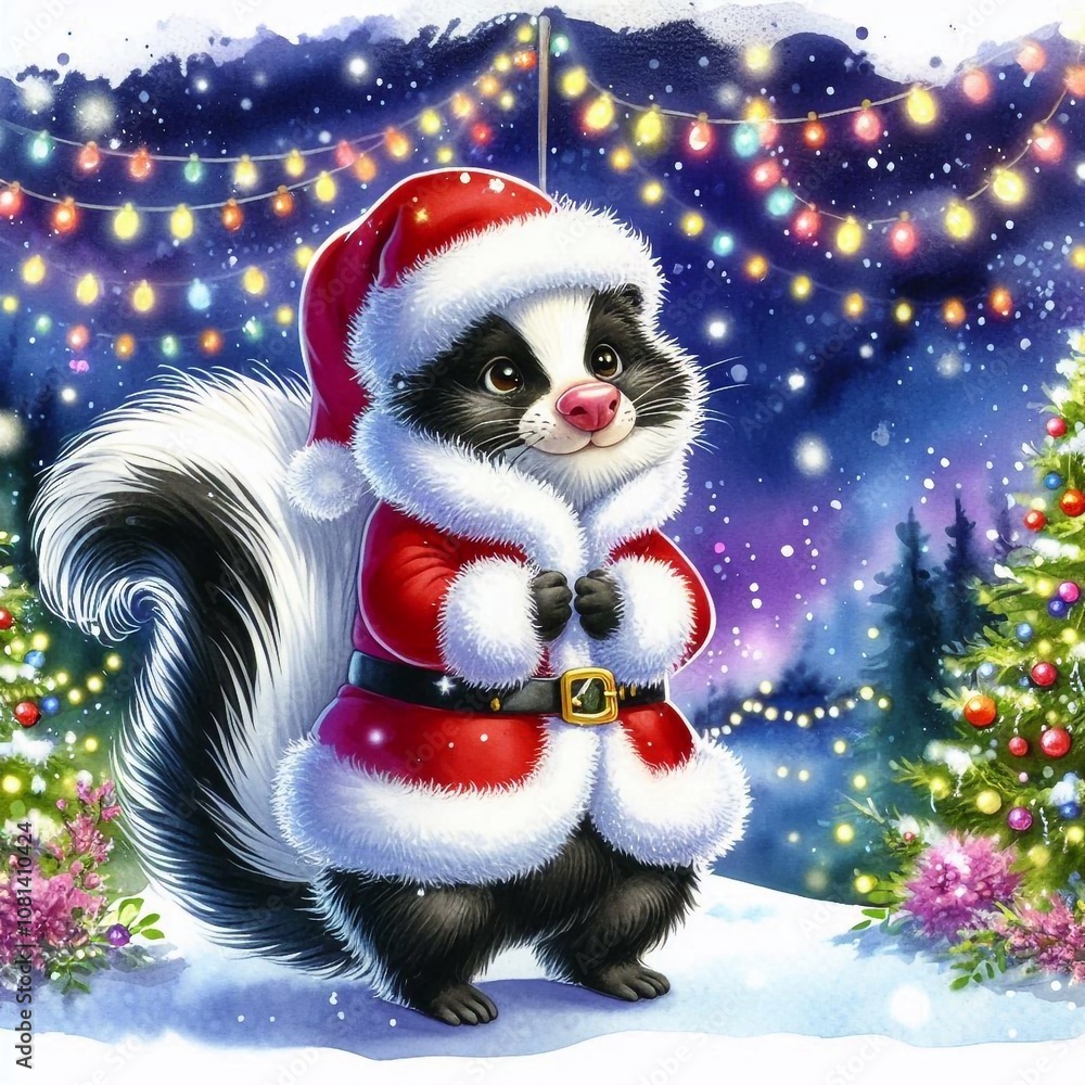 Stinktier als Weihnachtsmann Stinktier als Weihnachtsmann