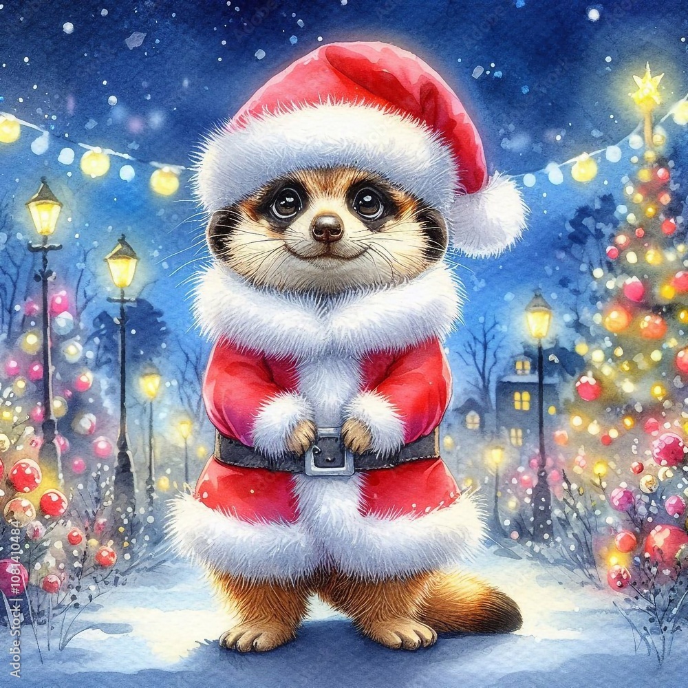 Erdmännchen als Weihnachtsmann Erdmännchen als Weihnachtsmann