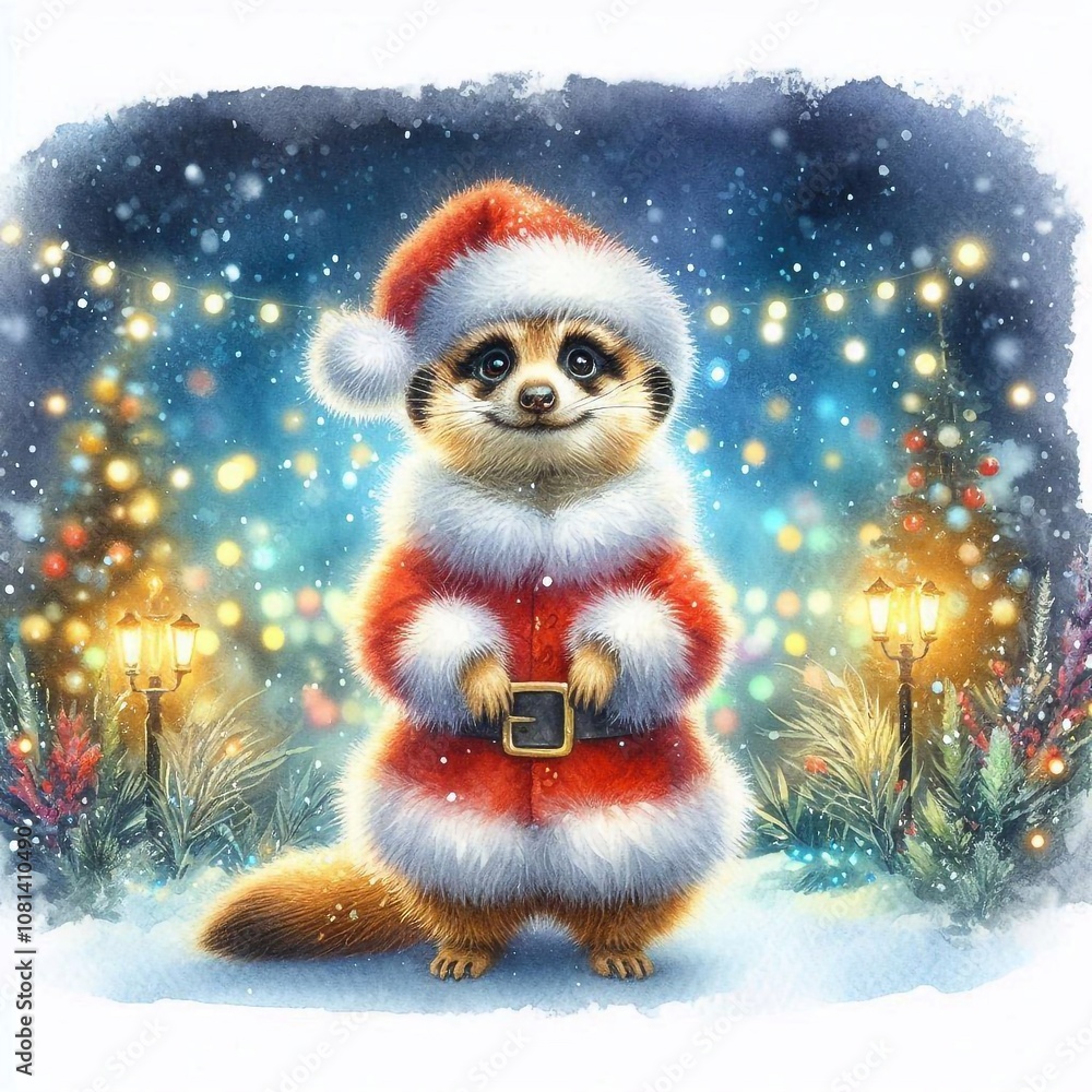 Erdmännchen als Weihnachtsmann Erdmännchen als Weihnachtsmann