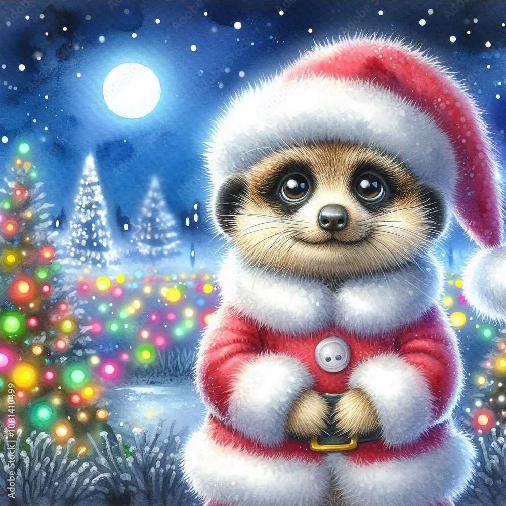 Erdmännchen als Weihnachtsmann Erdmännchen als Weihnachtsmann