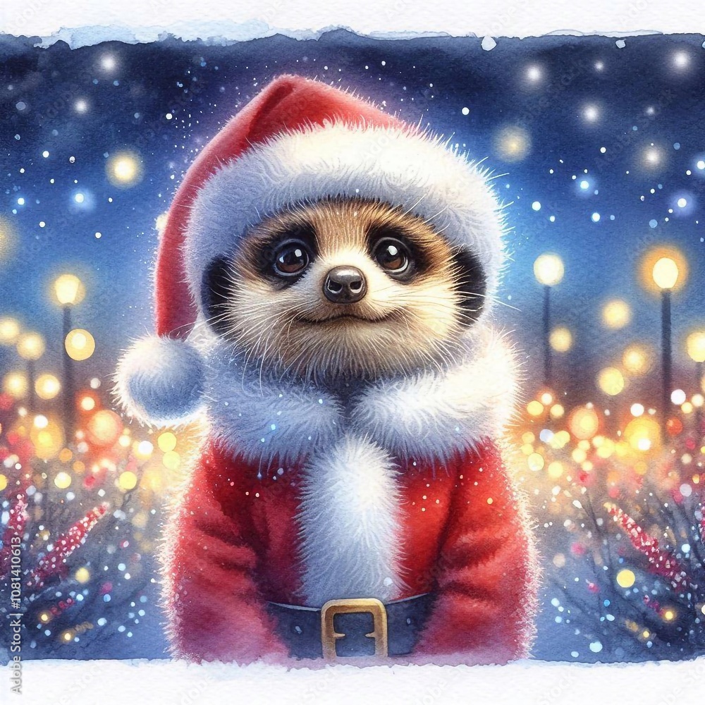 Erdmännchen als Weihnachtsmann Erdmännchen als Weihnachtsmann