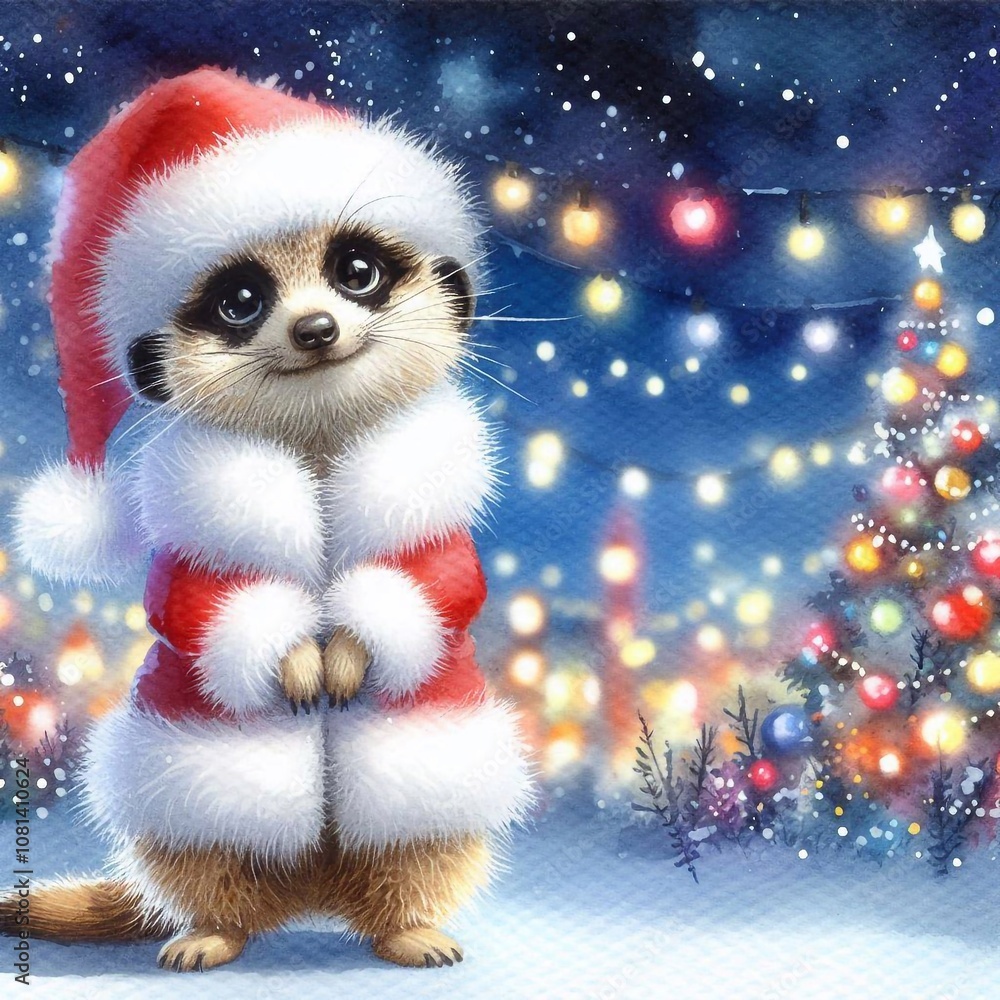 Erdmännchen als Weihnachtsmann Erdmännchen als Weihnachtsmann
