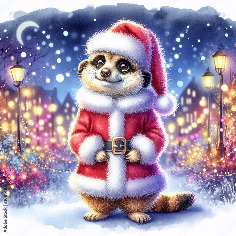 Erdmännchen als Weihnachtsmann Erdmännchen als Weihnachtsmann