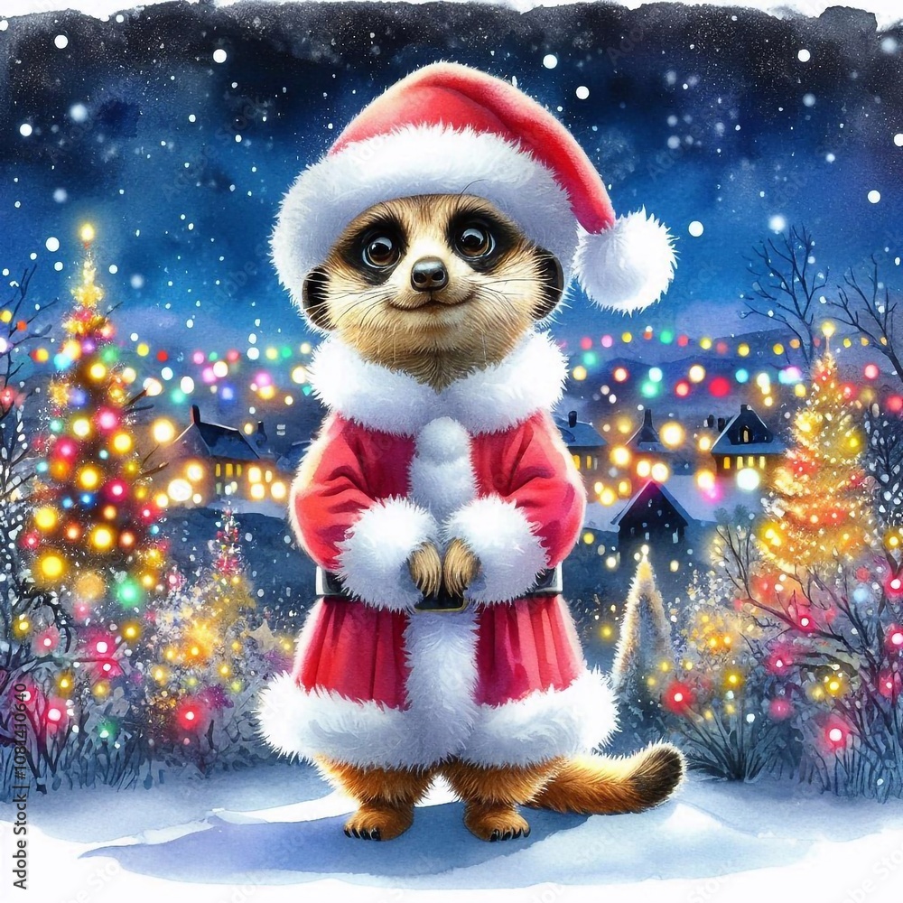 Erdmännchen als Weihnachtsmann Erdmännchen als Weihnachtsmann