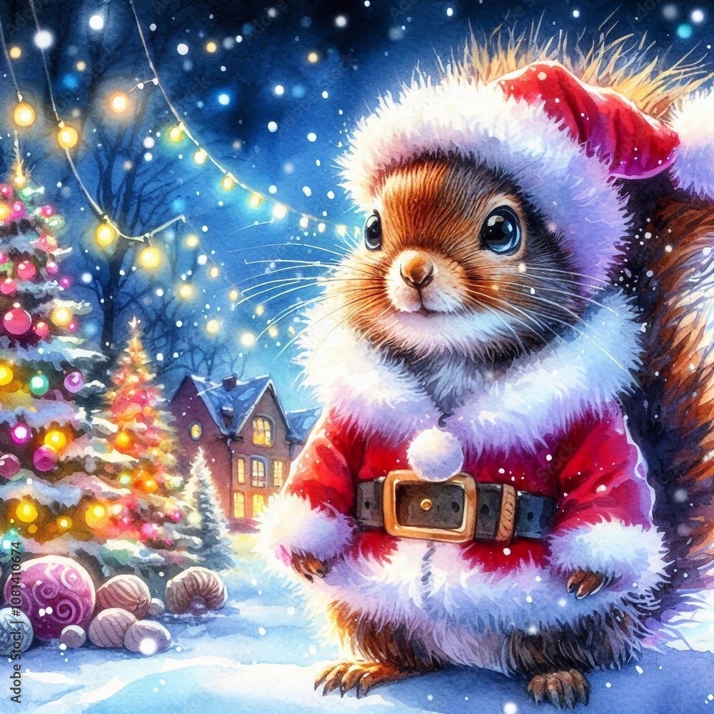 Eichhörnchen als Weihnachtsmann Eichhörnchen als Weihnachtsmann