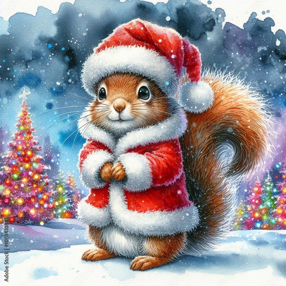 Eichhörnchen als Weihnachtsmann Eichhörnchen als Weihnachtsmann